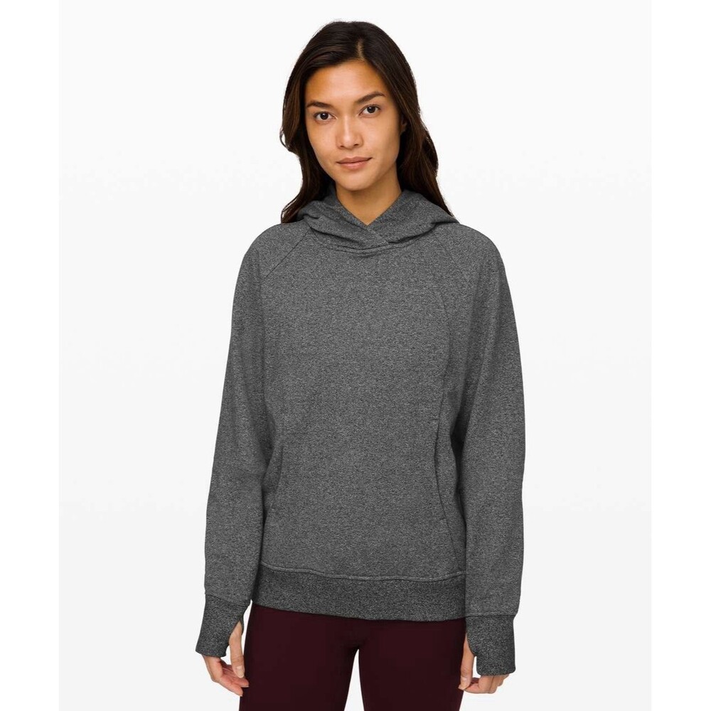 Lululemon Scuba Pullover Heathered Speckled Grey Womens Size 4 Hoodie Sweatshirt
